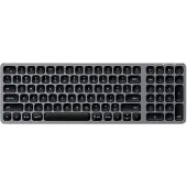 Satechi ST-ACBKM-DE, Kabellos, Bluetooth, Halbmechanischer Schlüsselschalter, QWERTZ, LED, Schwarz, Grau