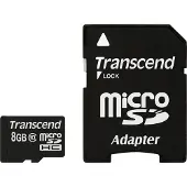 Transcend TS8GUSDHC10, 8 GB, MicroSDHC, Klasse 10, NAND, 90 MB/s, Schwarz