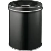 Durable Papierkorb SAFE rund schwarz, Höhe: 357 mm, Ausführung: Flammenlöschkopf, Volumen: 15 Liter