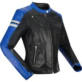 Segura Romeo Damen Motorrad Lederjacke, schwarz/blau/weiß, 46