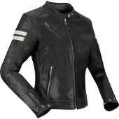 Segura Romeo Damen Motorrad Lederjacke, schwarz/weiß, 38