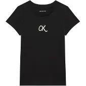Calvin Klein Jeans T-Shirt Glitter IG0IG02972 D Schwarz Slim Fit