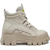 Buffalo Bikerboot Damen Aspha NC Mid beige Streetwear Kunstleder EU38