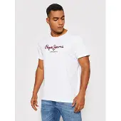 Pepe Jeans Rundhalsshirt "EGGO", Herren, Gr. M (50), weiß, Jersey, Obermaterial: 100% Baumwolle, bedruckt, normal normal, Rundhals, Shirts Rundhalsshirt