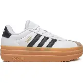 Adidas Sneaker SPORTSWEAR "VL COURT BOLD LIFESTYLE KIDS", Jungen, Gr. 36, weiß (cloud weiß, core schwarz, wonder beige), Leder, Synthetik, Schuhe Sneaker, Inspiriert vom Gazelle Bold