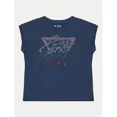 GUESS T-Shirt J5GI01 K6YW4 Dunkelblau Boxy Fit