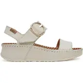 Pikolinos für Damen. W1C-0709 Weiße Ledersandalen Marina -Keilhöhe 5cm (40), 3 bis 5 cm, Schnalle, Lässig, Klassisch