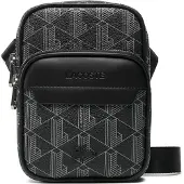 Lacoste Umhängetasche The Blend Crossover Bag Monogram Noir Gris schwarz