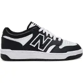 New Balance Unisex für Kinder. GSB480V1 Turnschuhe aus Leder 480 weiß, schwarz (35.5), Wohnung, Schnürsenkel, Lässig, Sportlich, Kinderbekle