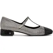 Tory Burch Ballerinas Cap-Toe T-Strap Pave Heeled 159830 Silberfarben 37.5