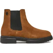 Tommy Hilfiger Klassische Stiefeletten Casual Cleated Suede Chelsea FM0FM05037 Braun 41
