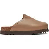 Scholl Clog Fae Studs Leather Damen Taupe-Schuhgröße 39