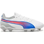 Puma KING MATCH FG/AG Jr White-Bluemazing-Flat Light Gray 36
