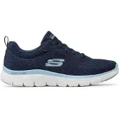 SKECHERS Sneaker "FLEX APPEAL 4.0 BRILLINAT VIEW", Damen, Gr. 40, Textil, blau (navy), Lederimitat, Textil, Schuhe Sneaker, Freizeitschuh, Halbschuh, Schnürschuh mit Air Cooled Memory Foam, Topseller