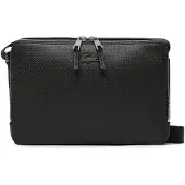 Lacoste Leder Umhängetasche Schultertasche Chantaco Reporter Bag Noir schwarz