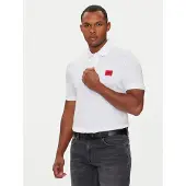 HUGO Poloshirt aus Baumwoll-Piqué Slim Fit mit Flachstrickkragen und 3 Knöpfen