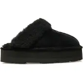 Bearpaw Klassische Slipper 2487W884 aus natürlicher Wolle mit Gummisohle, Schwarz
