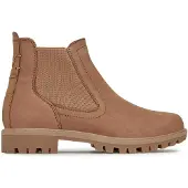 Tamaris Damen Stiefelette Chelsea Boot flacher Schuh Leder modisch 1-25401-41, Größe:40 EU, Farbe:Braun