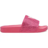 GUESS Badeslipper mit Strass, anatomisch geformter Innensohle und rutschfester Sohle für Strand oder Pool