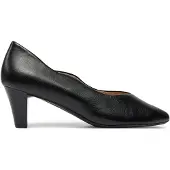 Caprice Damen Pumps Trichterabsatz Leder Wellenkante 9-22400-42, Größe:37 EU, Farbe:Schwarz