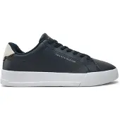 Tommy Hilfiger TH Court LTH Detail Ess Sneakers Laag - Blauw - Maat 43