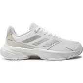 Adidas Tennisschuh PERFORMANCE "COURTJAM CONTROL 3", Damen, Gr. 40, cloud weiß, silber metallic, grau one, Synthetik, Textil, Schuhe Tennisschuh, für Hartcourt, All-Court, Topseller