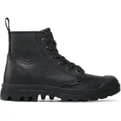 Palladium Lederstiefeletten Pampa mit Reißverschluss, Schwarz 46 EU