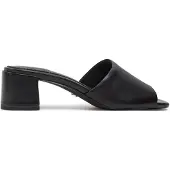 Tamaris Damen Pantolette Leder Mule Karree Blockabsatz 1-27204-42, Größe:36 EU, Farbe:Schwarz