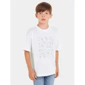 Calvin Klein Jeans T-Shirt Inst Ck Aop IB0IB02106 Weiß Boxy Fit