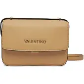 Valentino Beige Umhängetasche Damen: Verstellbar, 4 Innentaschen, Druckknopf