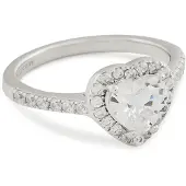 ICED STUFF Ring Heart Gem Weißgold 14