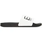EA7 Unisex. 7X000108_AF15118 Flip-Flops Maxilogo weiß, schwarz (46), Wohnung, Keine, Strandbekleidung