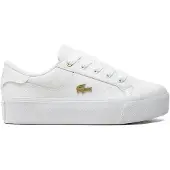 Lacoste Ziane Platform 124 2 CFA Sneaker mit glattem geprägtem Logo in Weiß Gold – undefined / Weißes Gold