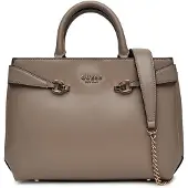 GUESS Elegante braune Damenshoulderbag mit Kettenriemen und vielen Fächern