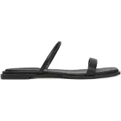 Calvin Klein Pantoletten Flat Sandal Squared 2-Bar Lth HW0HW02532 Schwarz