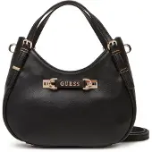 GUESS Elegante schwarze Damen-Handtasche mit vielseitigen Details und Fächern