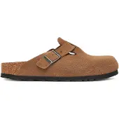 Birkenstock Clog Boston Soft Footbed Suede Leather Unisex Dark Tea Tonal Narrow-Schuhgröße 36