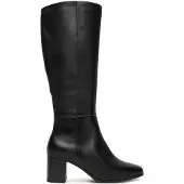 Caprice Damen Langschaftstiefel aus Leder mit Blockabsatz und bequemer Passform