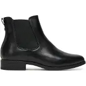 Tamaris Damen Stiefelette Chalsea Leder unifarben 1-25377-45, Größe:40 EU, Farbe:Schwarz