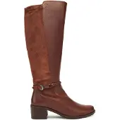 Caprice Damen Stiefel Leder Langschaft mit Zierriemen und Blockabsatz 9-25600-43, Größe:40.5 EU, Farbe:Mehrfarbig