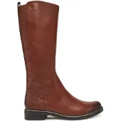 Caprice Damen Leder Stiefel mit bequemem Blockabsatz und strukturiertem Fersenbereich