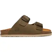 Brinkmann Damen Flip-Flops Olivgrün Plateausohle 3 cm Absatz verstellbare Riemen
