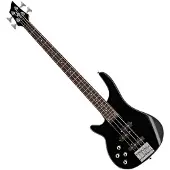 Gear4Music Chicago Linkshänder-Bassgitarre von Schwarz
