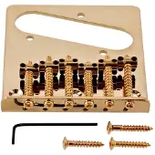 Gear4Music Guitarworks-Gitarrensteg mit 6 Saitenreitern vergoldet