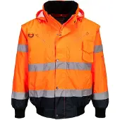 Portwest 3 in 1 Warnschutz Pilotenjacke C465" 300D Industrie Warnschutzkleidung - Orange/Marine 5XL"
