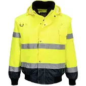 Portwest 3 in 1 Warnschutz Pilotenjacke C465" 300D Industrie Warnschutzkleidung - Gelb/Marine 6XL"