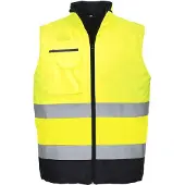 Portwest Warnschutz Winterweste S267" 300D Industrie Warnschutzkleidung - Gelb/Marine XL"