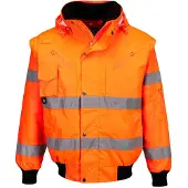 Portwest 3 in 1 Warnschutz Pilotenjacke C467" 300D Industrie Warnschutzkleidung - Orange M"