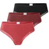Schiesser String "Modern Multipacks" 3er Pack, Spitzenbänder, Baumwollmischung, Single Jersey