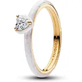Pandora 163088C01 Damenring Goldfarben Weißes Chakra-Herz